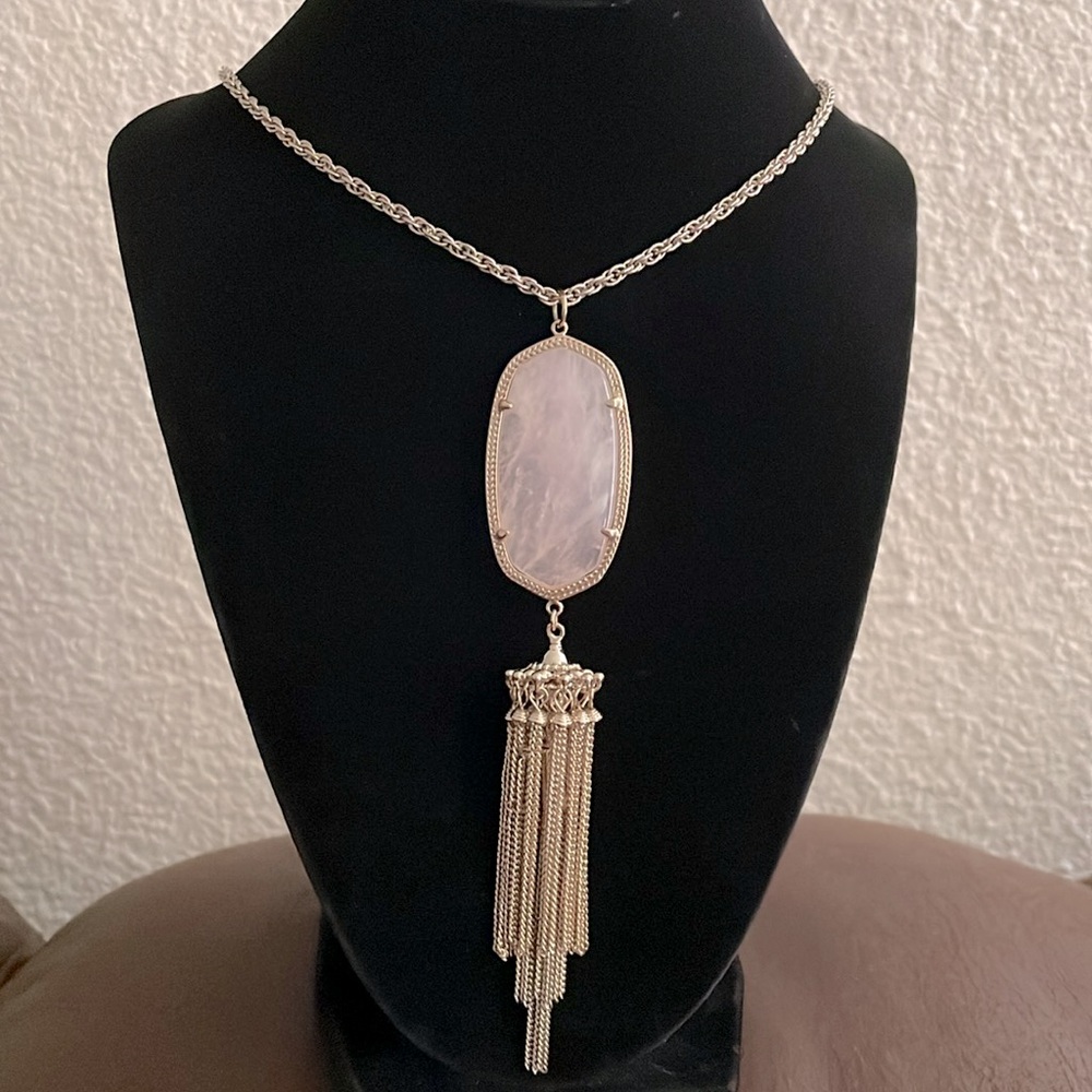 Kendra Scott Rayne Pink quartz necklace
